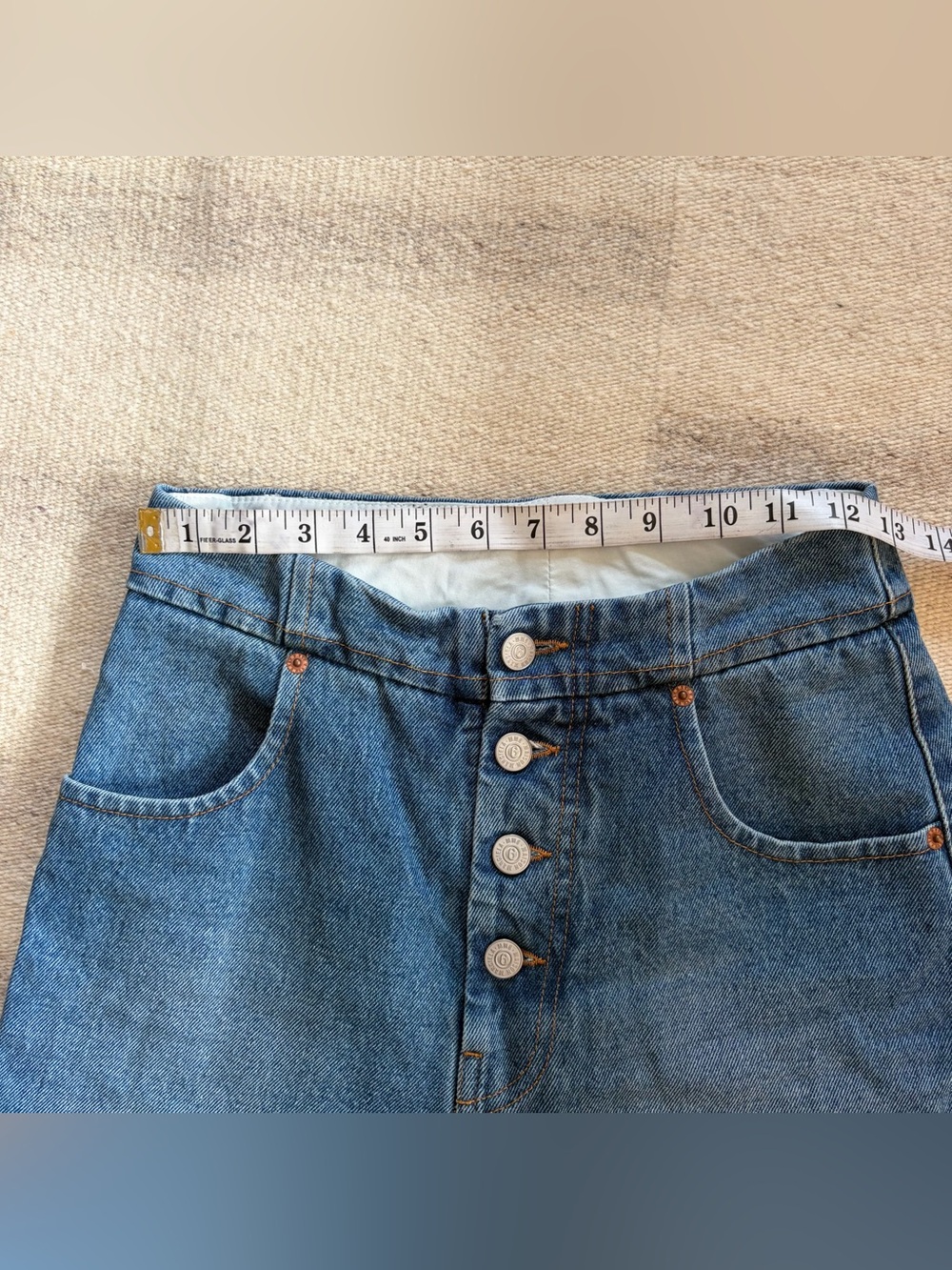 MM6 Maison Margiela Blue Button Jeans - Picture 5 of 13